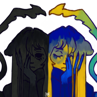 art by geckos on toyhouse art of my sona, inque (pronounced like ink).